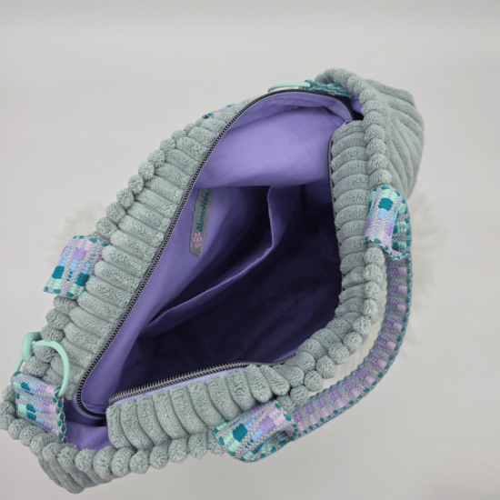 Große Umhängetasche "Ich fühl mich DISCO"  Grau - Breitcord